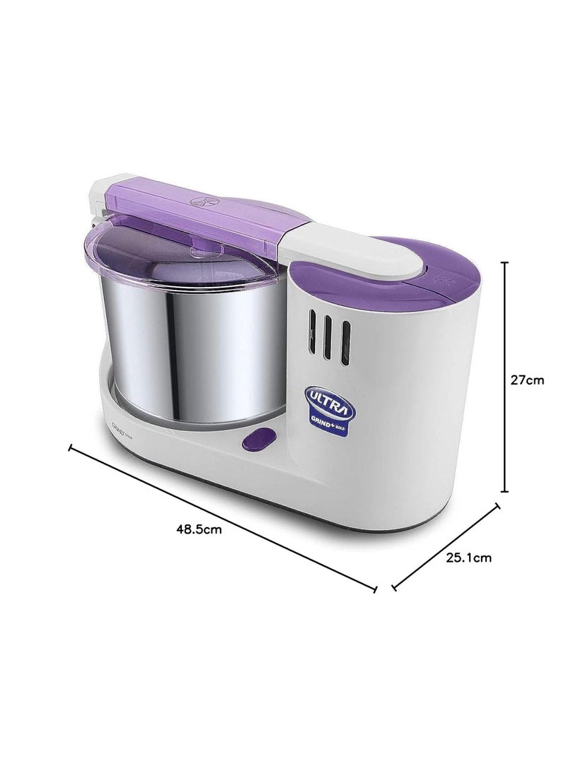 Ultra Grind+ Gold 2 Litre Table Top Wet Grinder - White | Fast Grinding Conical Stones, 150W Motor & 5 Years Warranty | AISI 304 Food-Grade SS Multi Utility Cylindrical Drum, Light Weight - Image 2