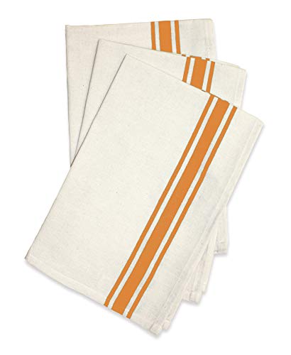 Aunt Martha's Stitch 'Em Up Vintage Box Stripe Towels, 18 by 28-Inch, Orange on Natural, 3-Pack - Image 5