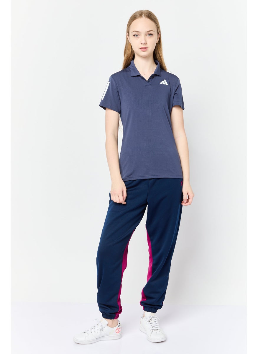 Adidas Women Sportswear Fit Short Sleeve Training Polo Shirt, Shadow Navy  - Image 3
