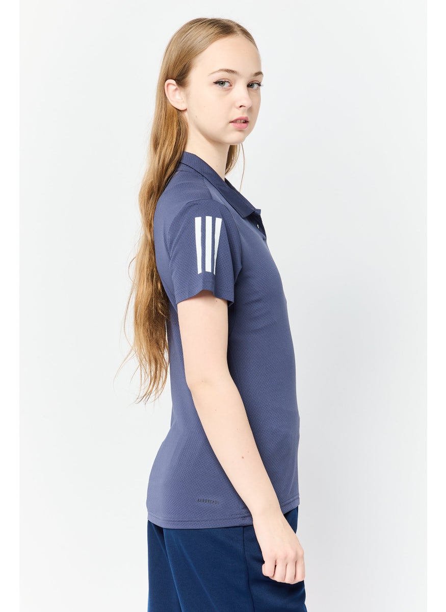 Adidas Women Sportswear Fit Short Sleeve Training Polo Shirt, Shadow Navy  - Image 2