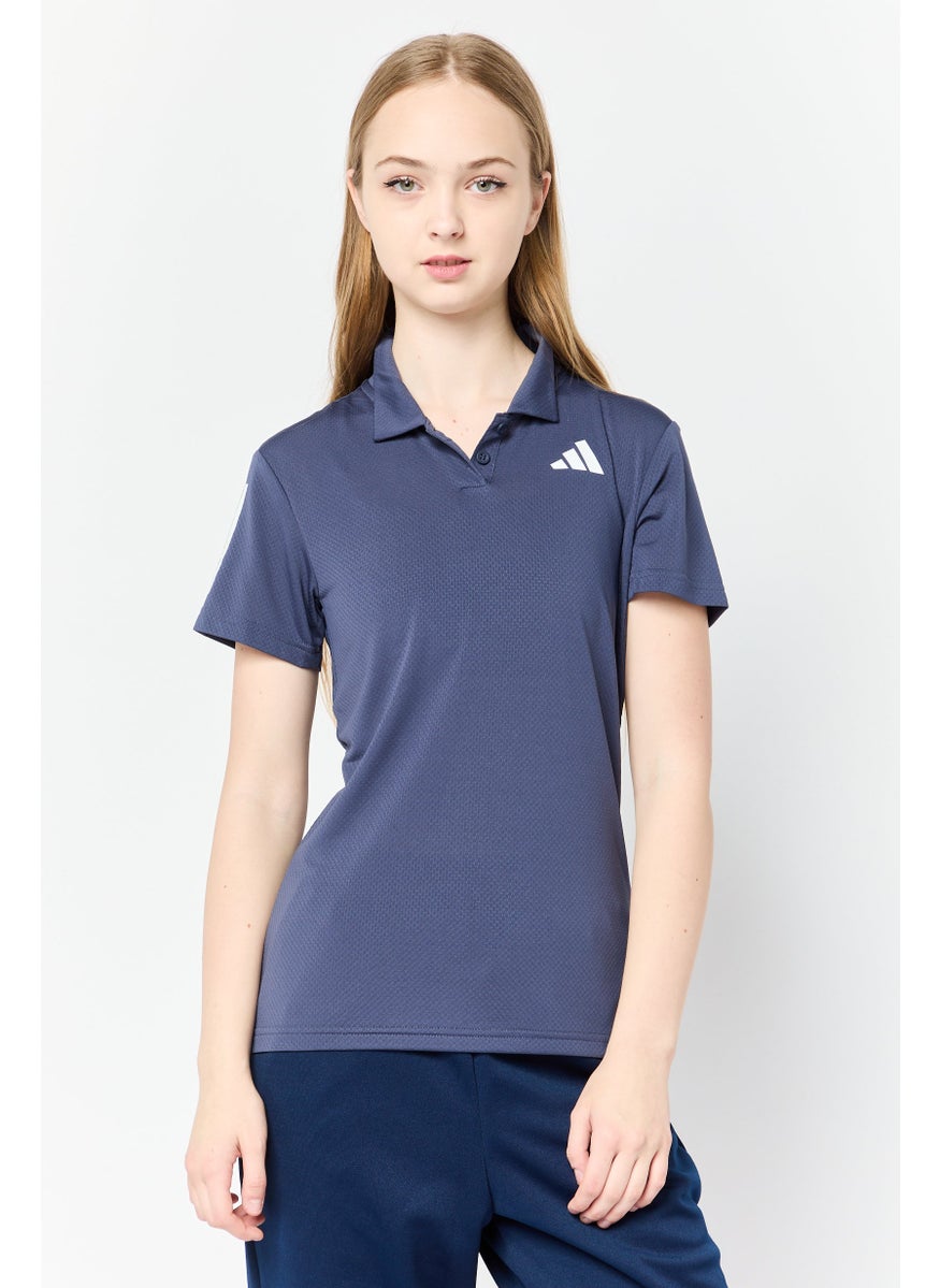 Adidas Women Sportswear Fit Short Sleeve Training Polo Shirt, Shadow Navy  - Image 1