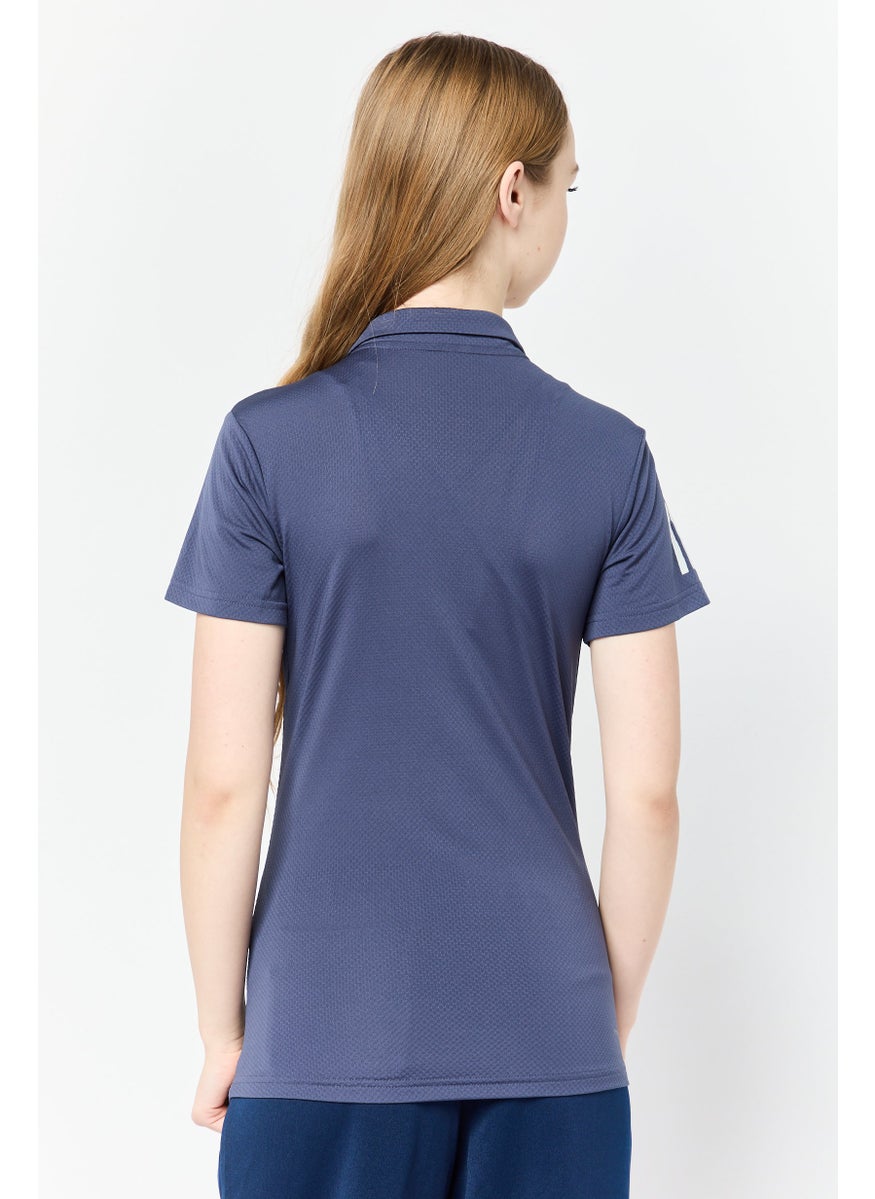 Adidas Women Sportswear Fit Short Sleeve Training Polo Shirt, Shadow Navy  - Image 4