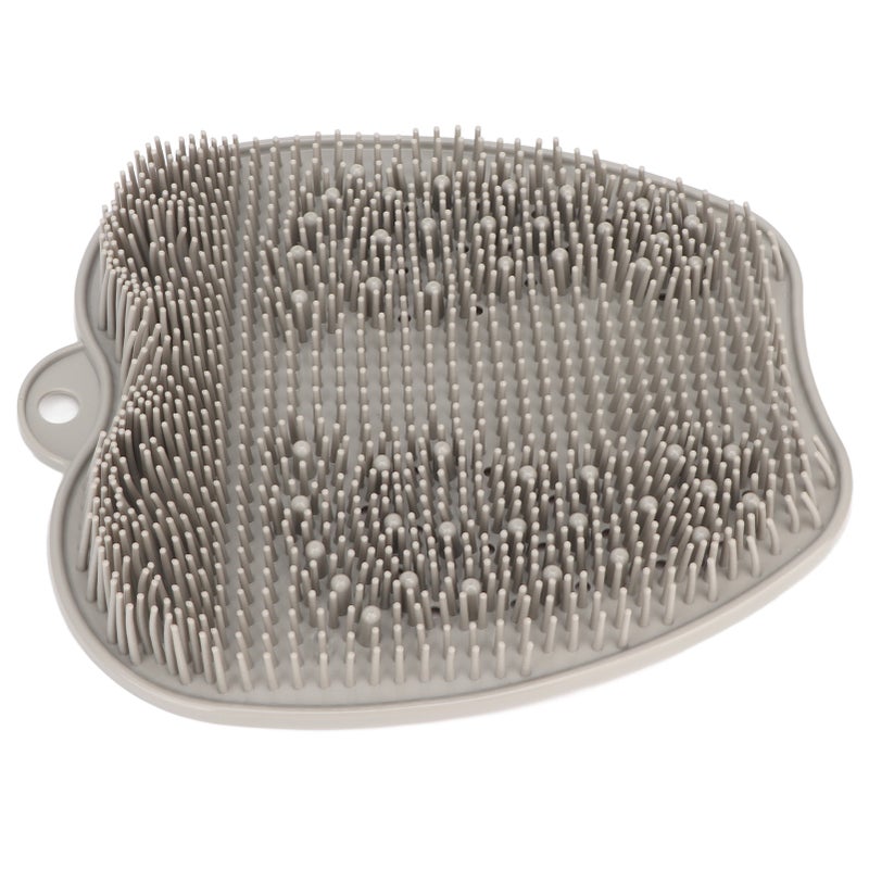 Shower Foot Scrubber Mat Pad Exfoliate Massager with Non Slip Suction Cup Bath Brush Grey - Image 2