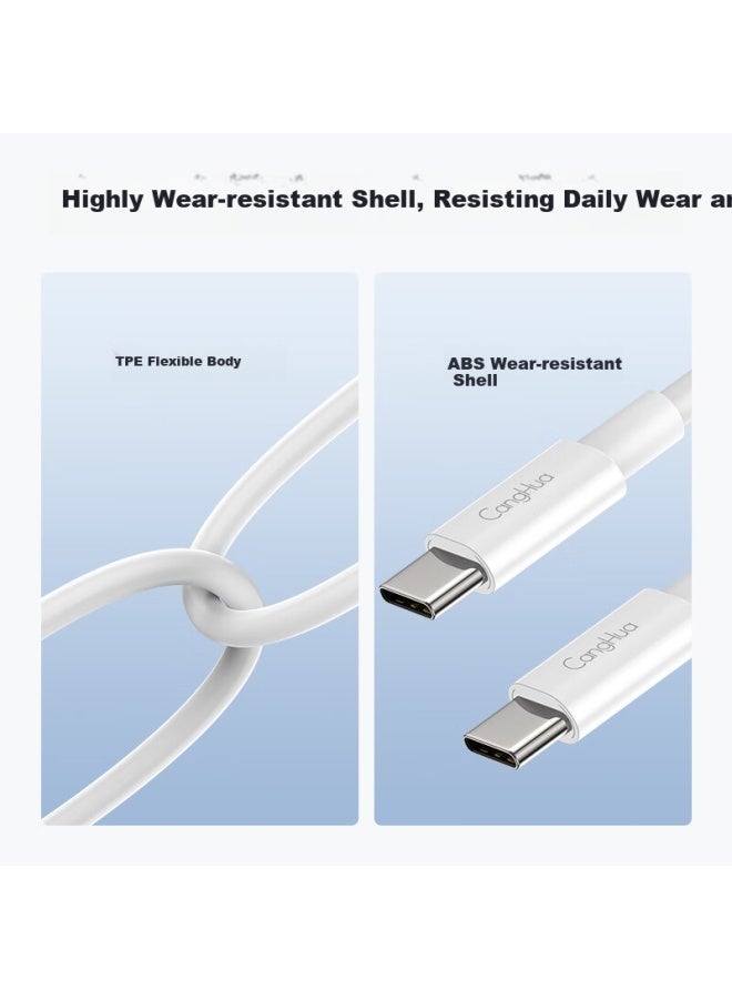 Canghua Dual-head Type-c Data Cable Pd60w كابل شاحن سريع C To C لـ Apple Iphone 16/15 Pro Max كابل شحن Ipad/macbook Huawei Notebook Smartphone - Image 4