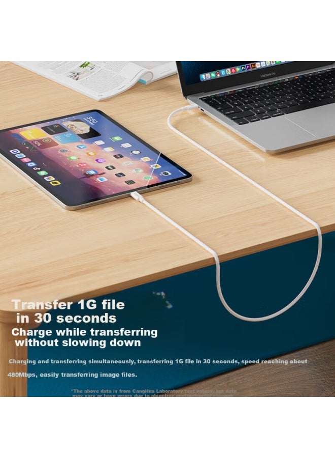 Canghua Dual-head Type-c Data Cable Pd60w كابل شاحن سريع C To C لـ Apple Iphone 16/15 Pro Max كابل شحن Ipad/macbook Huawei Notebook Smartphone - Image 3