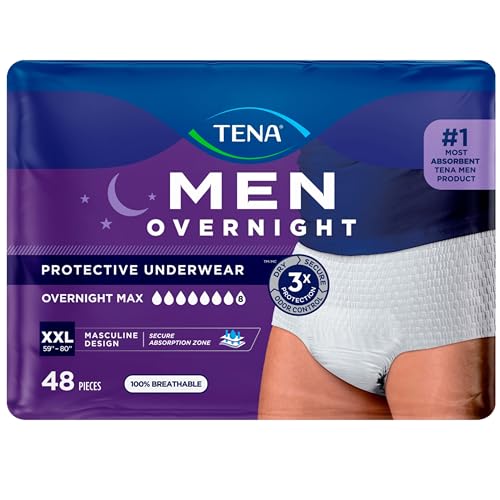 Tena Men Protective Incontinence Underwear for Men Overnight Max Absorbency XXL 48 Count Waist Size 55in66in - Image 2