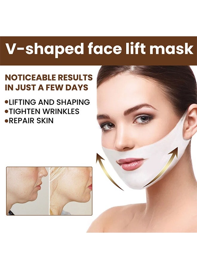 EELHOE - V-Line Facial Lifting Mask, Facial Firming Lifting Shaping Small V-Face Ear Lifting Facial Mask 5Pack - Image 1