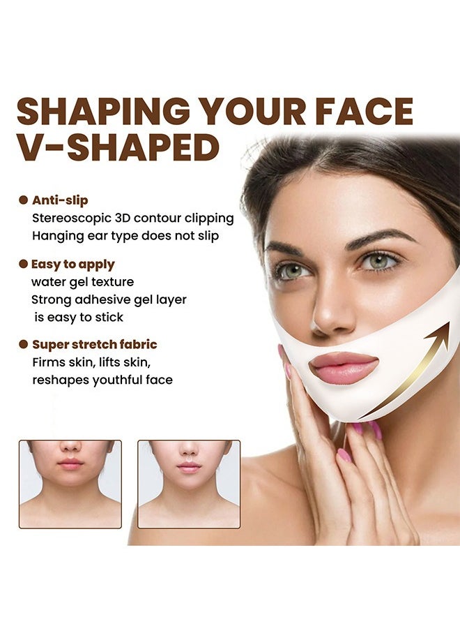 EELHOE - V-Line Facial Lifting Mask, Facial Firming Lifting Shaping Small V-Face Ear Lifting Facial Mask 5Pack - Image 1