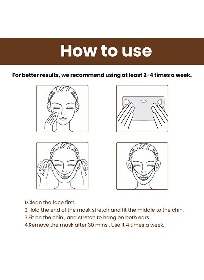 EELHOE - V-Line Facial Lifting Mask, Facial Firming Lifting Shaping Small V-Face Ear Lifting Facial Mask 5Pack - Image 1