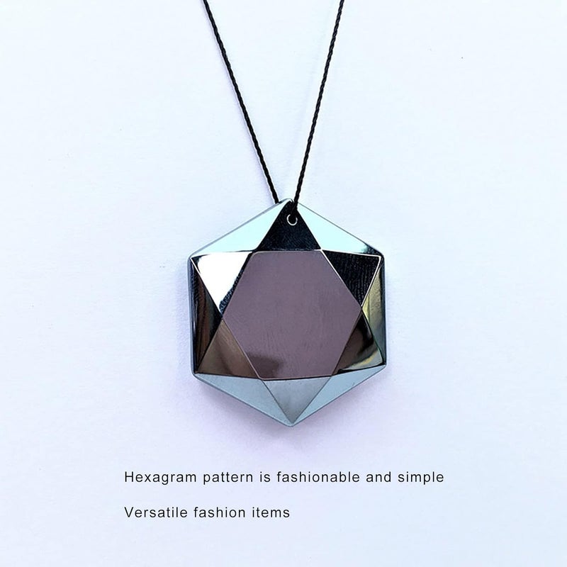 woobles Terahertz Pendant, Natural Energy Stone Hexagram Pendant Necklace Health Energies Powerful Simple Necklaces Charm for Men and Women- - Image 2