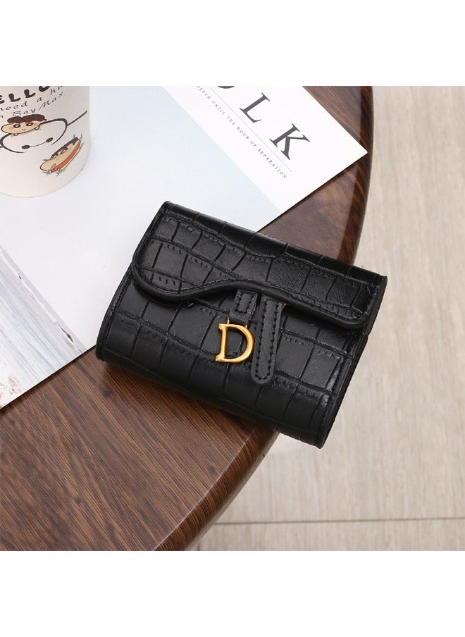 HDWISS Women's Card Bag, Credit Card Driver's License Holder Fashionable Leather Crocodile Pattern Multiple Card Slots Large Capacity Card Holder(Black)  - Image 4