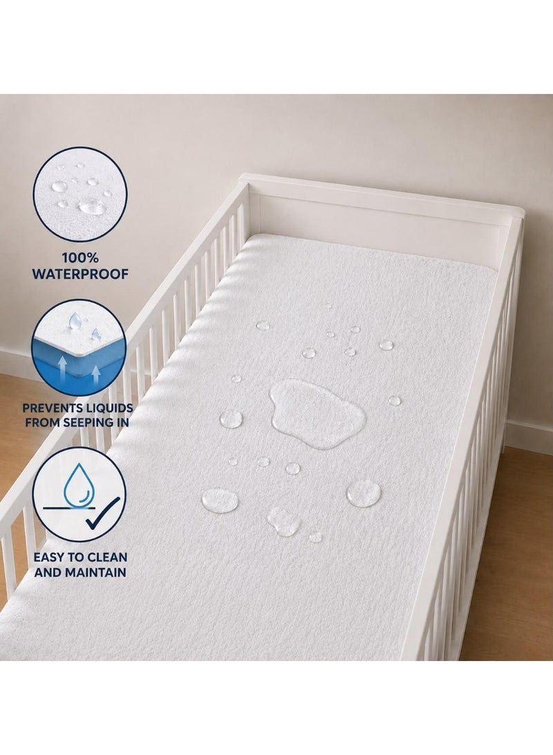 snooze Baby Mattress Protector, Waterproof PU Layer with Elastic Fit, 70x110 cm - Image 2