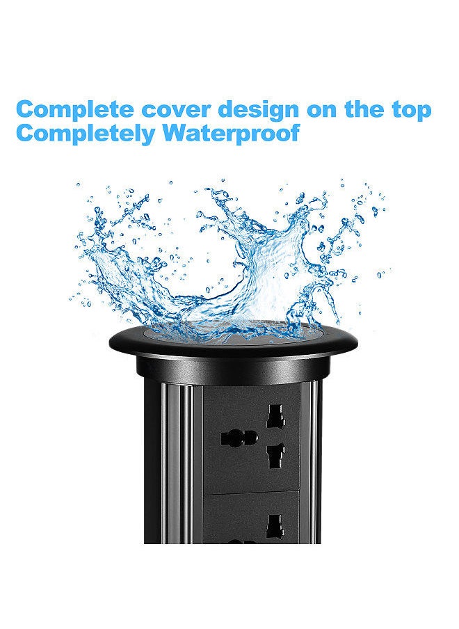 Generic Intelligent Motorised Pop-Up Socket Surge Protector Power Strip Retractable Power Strip with USB Charging Stations  - Image 4