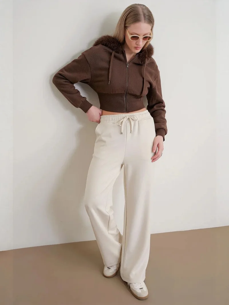 ميكسراي MIXRAY High Waist Pull On Straight Leg Pants with Pockets