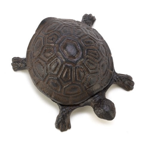 Accent Plus Gifts & Decor Garden Decoration Turtle Cast Iron Key Hider Stone - Image 2