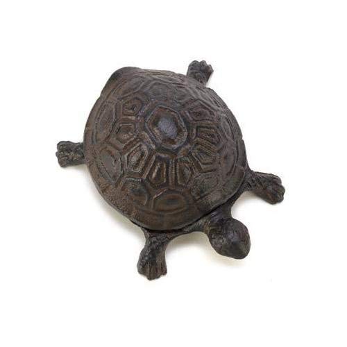 Accent Plus Gifts & Decor Garden Decoration Turtle Cast Iron Key Hider Stone - Image 3