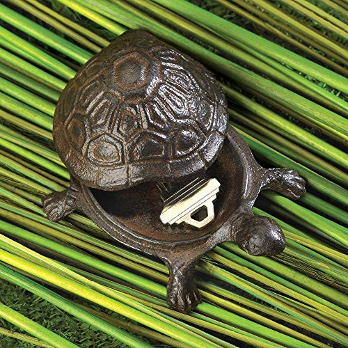 Accent Plus Gifts & Decor Garden Decoration Turtle Cast Iron Key Hider Stone - Image 4