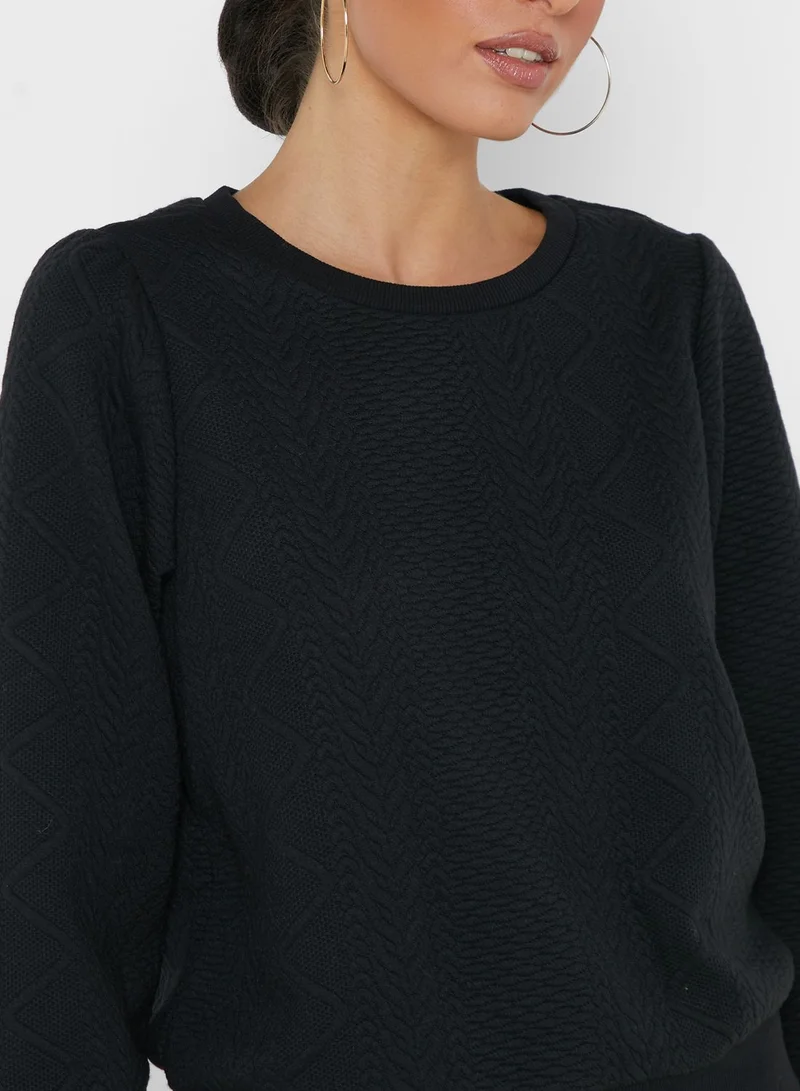 Jacqueline de Yong Cable Detail Pullover Sweater