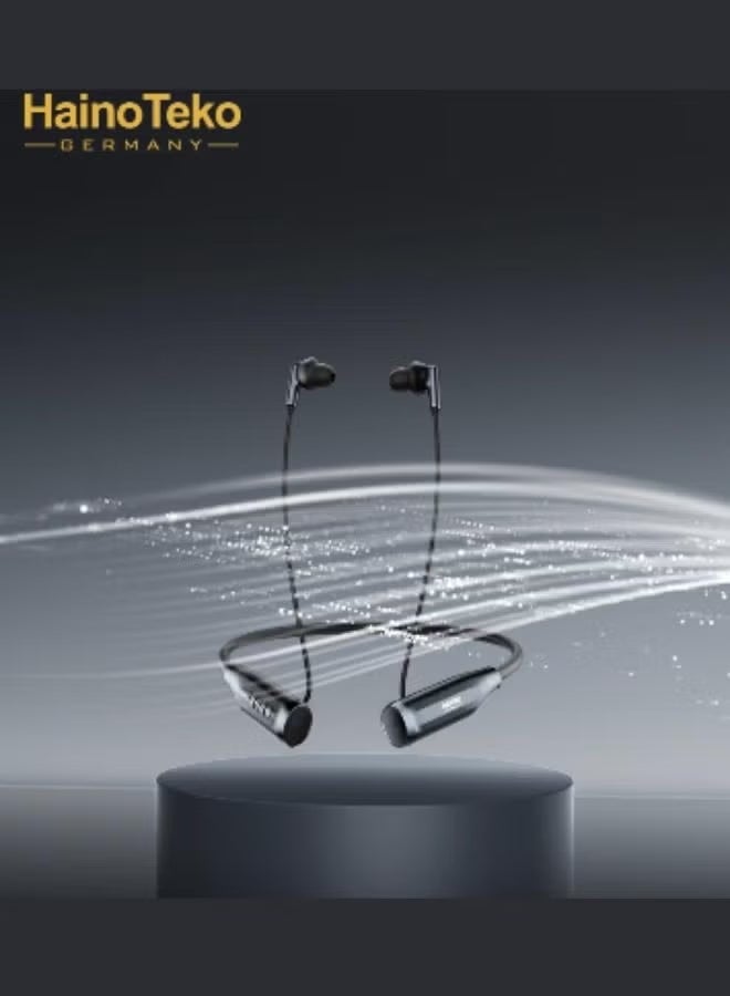 هينو تيكو سماعة هاينو تيكو ألمانيا ANC-15 بلوتوث للرقبة، موسيقى تدوم 100 ساعة بجودة صوت جهير عالية، ميكروفون فائق الوضوح، خاصية إلغاء الضوضاء النشطة، لون أسود - Image 3