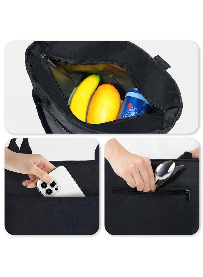 Aosbos Aosbos Lunch Bags for Women Insulated Food Tote Bag Cooler Box Adult Men Kids (Black)  - Image 5