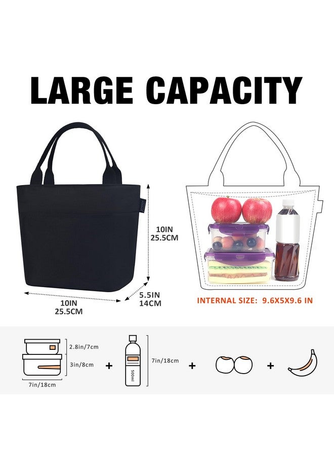 Aosbos Aosbos Lunch Bags for Women Insulated Food Tote Bag Cooler Box Adult Men Kids (Black)  - Image 2
