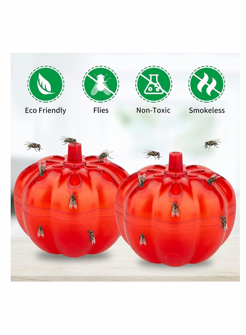 Excefore Fruit Fly Traps Indoor, for Indoors and Kitchen Small and Flexible Easy to Carry, Small Pumpkin Fruit Fly Trap for Home Against Pests Fruit Flies, Small Flying Insects - 2Pcs  - Image 5