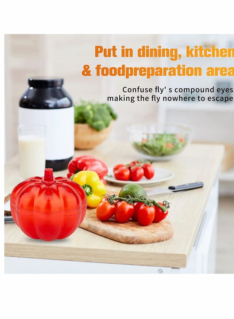 Excefore Fruit Fly Traps Indoor, for Indoors and Kitchen Small and Flexible Easy to Carry, Small Pumpkin Fruit Fly Trap for Home Against Pests Fruit Flies, Small Flying Insects - 2Pcs  - Image 2