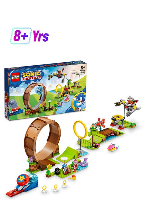 Sonic The Hedgehog Sonic’S Green Hill Zone Loop Challenge 76994 Building Toy Set For Ages 8+, Comes With 9 Characters Including Dr. Eggman, Plus Badniks Chopper And Newtron, And Accessories (802 Pieces)