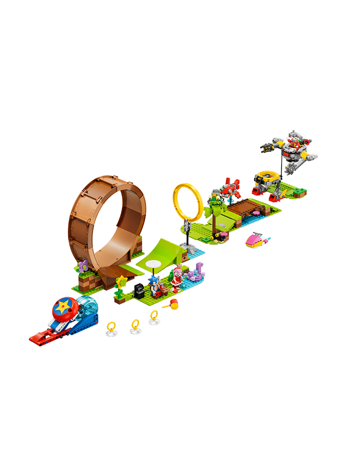 ليغو Sonic The Hedgehog Sonic’S Green Hill Zone Loop Challenge 76994 Building Toy Set For Ages 8+, Comes With 9 Characters Including Dr. Eggman, Plus Badniks Chopper And Newtron, And Accessories (802 Pieces)