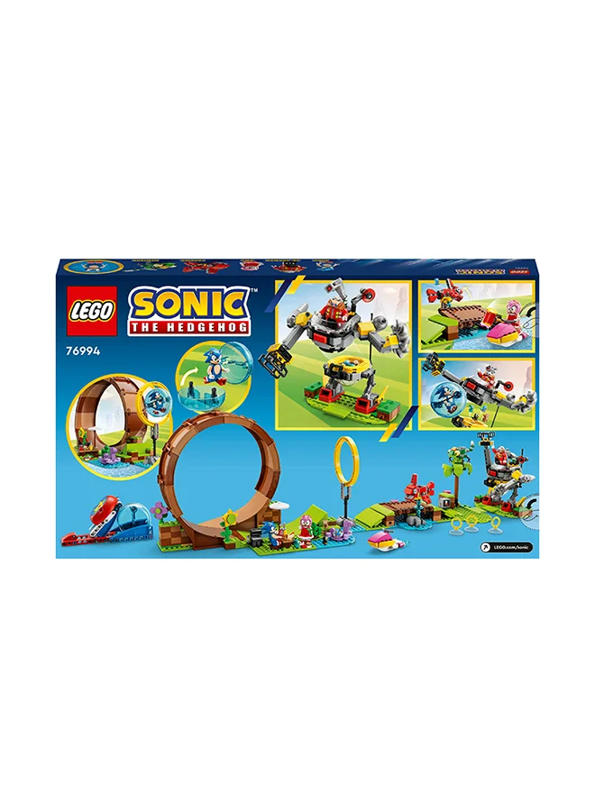 ليغو Sonic The Hedgehog Sonic’S Green Hill Zone Loop Challenge 76994 Building Toy Set For Ages 8+, Comes With 9 Characters Including Dr. Eggman, Plus Badniks Chopper And Newtron, And Accessories (802 Pieces)