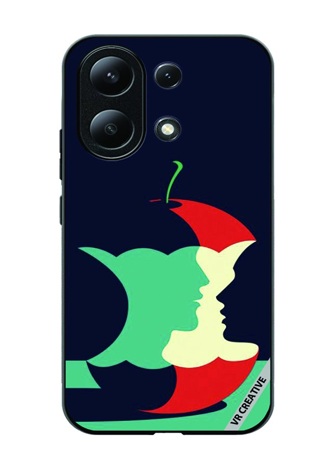 VR CREATIVE Protective Case Cover For Xiaomi Redmi Note 13 4G Eaten Apple Design Multicolour - Image 1