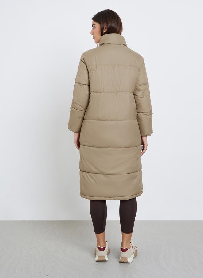 ستايلي معطف مبطن واسع بجيوب جانبية - Image 4