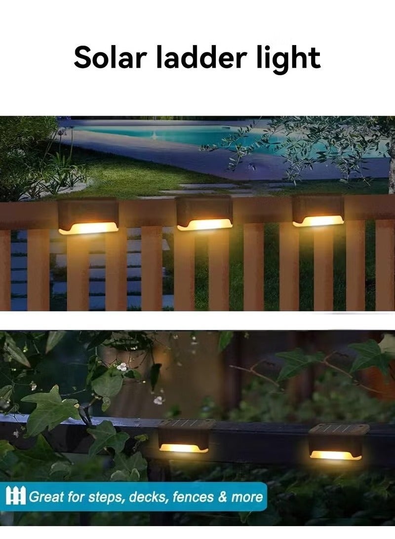 XiuWoo 8 Pack Waterproof LED Solar Deck Light Decor Solar Lights, for Patio Pool Stairs Step and Pathway, Weatherproof LED Deck Lights Solar Powered Outdoor Lights, Brown - Image 3