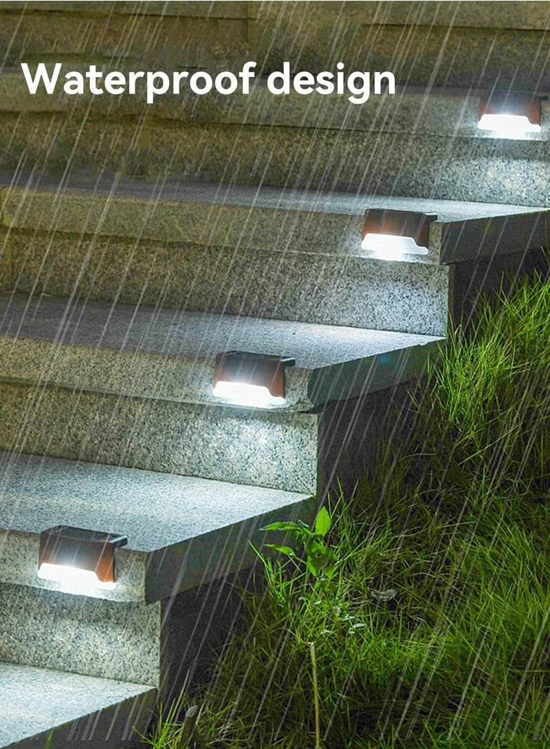XiuWoo 8 Pack Waterproof LED Solar Deck Light Decor Solar Lights, for Patio Pool Stairs Step and Pathway, Weatherproof LED Deck Lights Solar Powered Outdoor Lights, Brown - Image 5