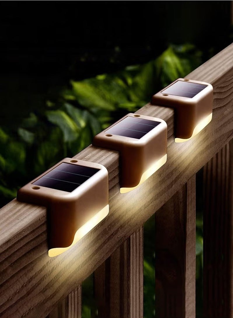 XiuWoo 8 Pack Waterproof LED Solar Deck Light Decor Solar Lights, for Patio Pool Stairs Step and Pathway, Weatherproof LED Deck Lights Solar Powered Outdoor Lights, Brown - Image 2