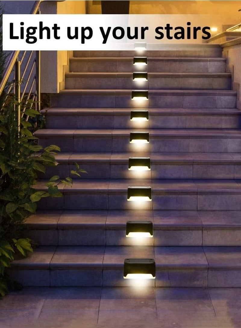 XiuWoo 8 Pack Waterproof LED Solar Deck Light Decor Solar Lights, for Patio Pool Stairs Step and Pathway, Weatherproof LED Deck Lights Solar Powered Outdoor Lights, Brown - Image 4