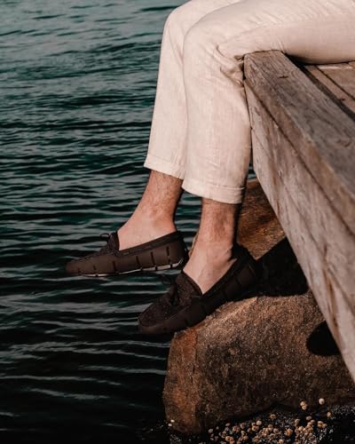 SWIMS أحذية لوفر للرجال من SWIMS، أحذية مصنوعة من الأربطة للرجال، لوفر شاطئي غير رسمي، حذاء صيفي مريح، أحذية مشي خفيفة أنيقة (أسود، 10) - Image 5