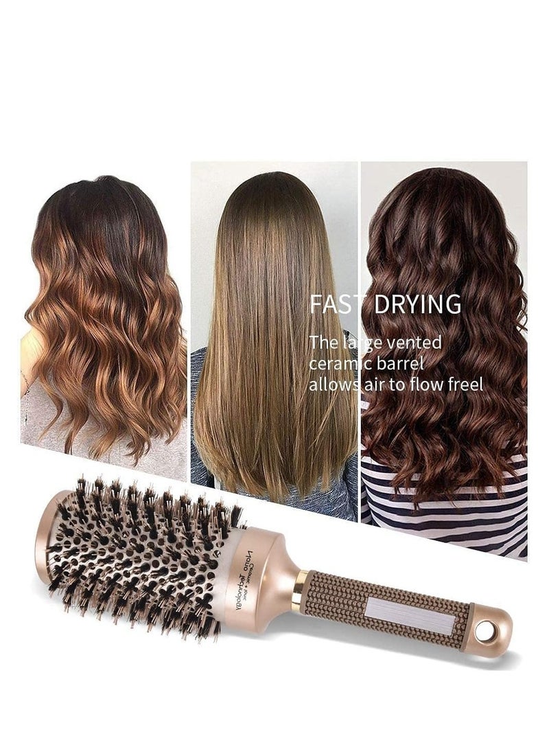 FengSVMA Thermal Nano Ionic Drying Hairbrush|Professional Hair Styling Ceramic Hairbrush|Round Hair Curling Brush |Round Hair Comb Great for Drying, Styling, Straightening, Curling(53mm) - Image 4