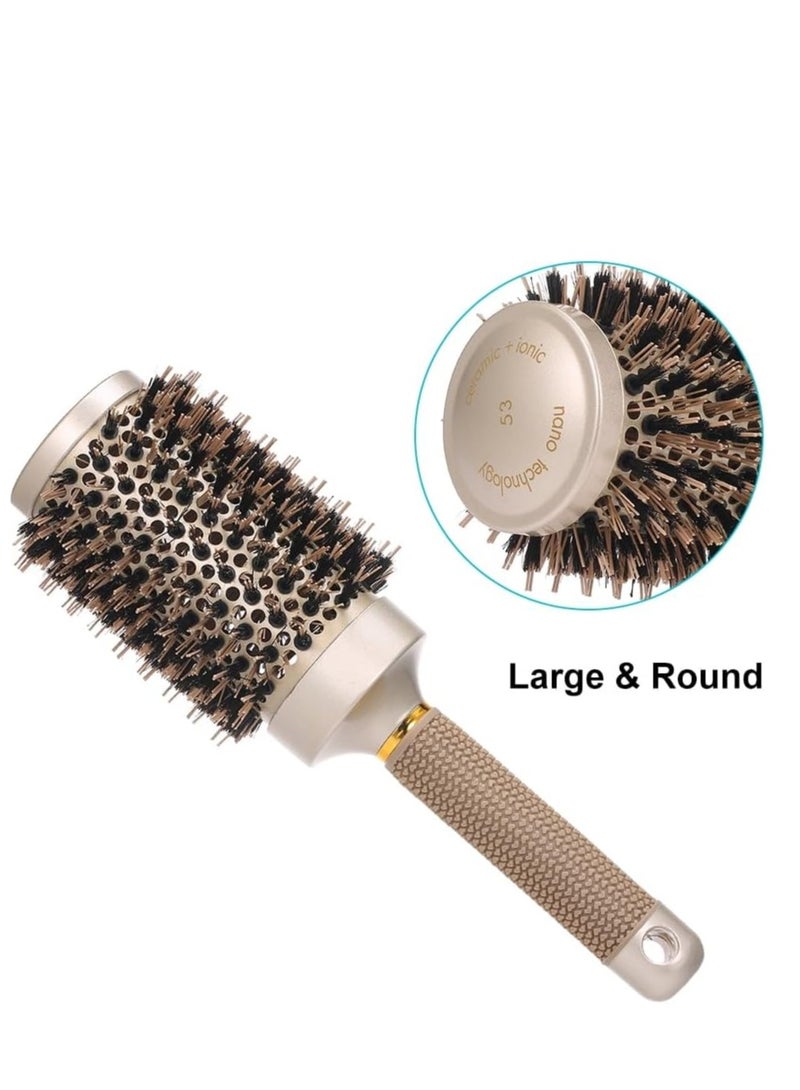 FengSVMA Thermal Nano Ionic Drying Hairbrush|Professional Hair Styling Ceramic Hairbrush|Round Hair Curling Brush |Round Hair Comb Great for Drying, Styling, Straightening, Curling(53mm) - Image 3