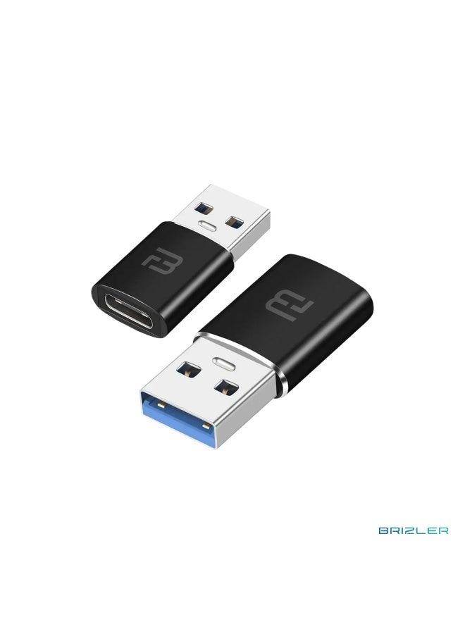 بريزلر محول من USB-C إلى USB 3.0، يدعم نقل البيانات بسرعة عالية تصل إلى 5 جيجابت في الثانية وتقنية OTG (من منفذ Type-C ذكر إلى USB-A أنثى)، يتميز بتصميم مدمج وصغير الحجم ومتوافق مع أجهزة MacBook Air وأجهزة الكمبيوتر المحمولة والأجهزة المزودة بمنفذ Type-C - اللون الأسود. - Image 1