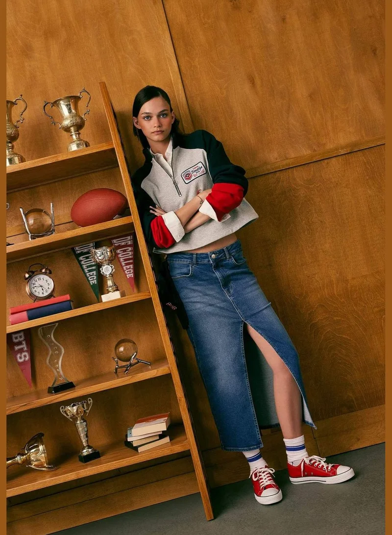 DeFacto Woman Long Fit Denim Skirt