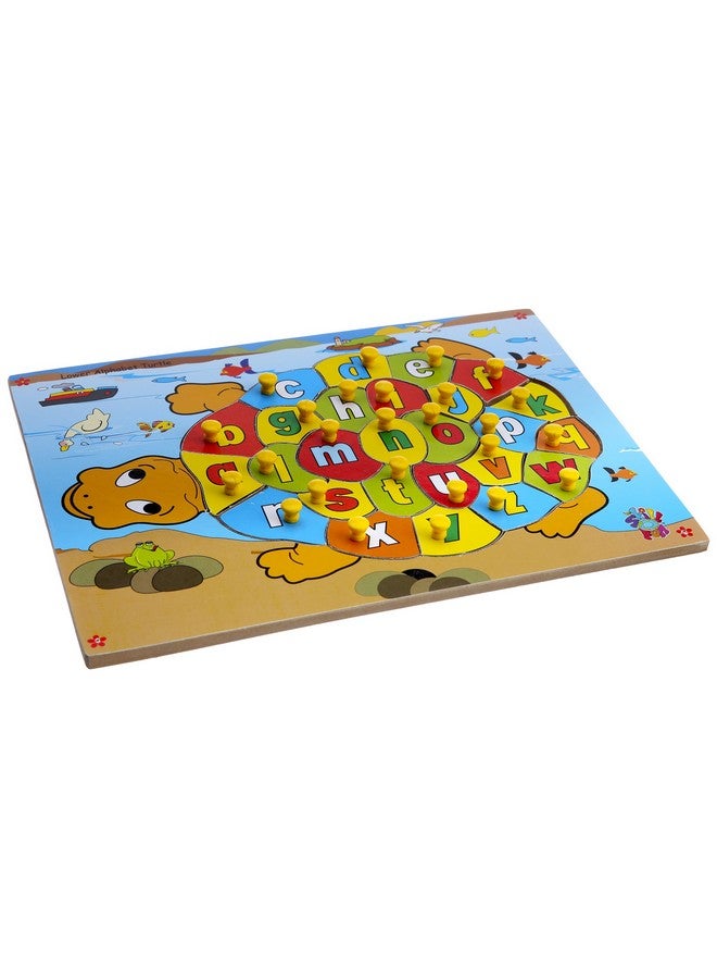 Skillofun Wooden Alphabet Turtle-Multicolor, Learn Through Play, Eco-Friendly, Develops Fine Motor Skills, Fun Shape Sorting Puzzle for Early Literacy