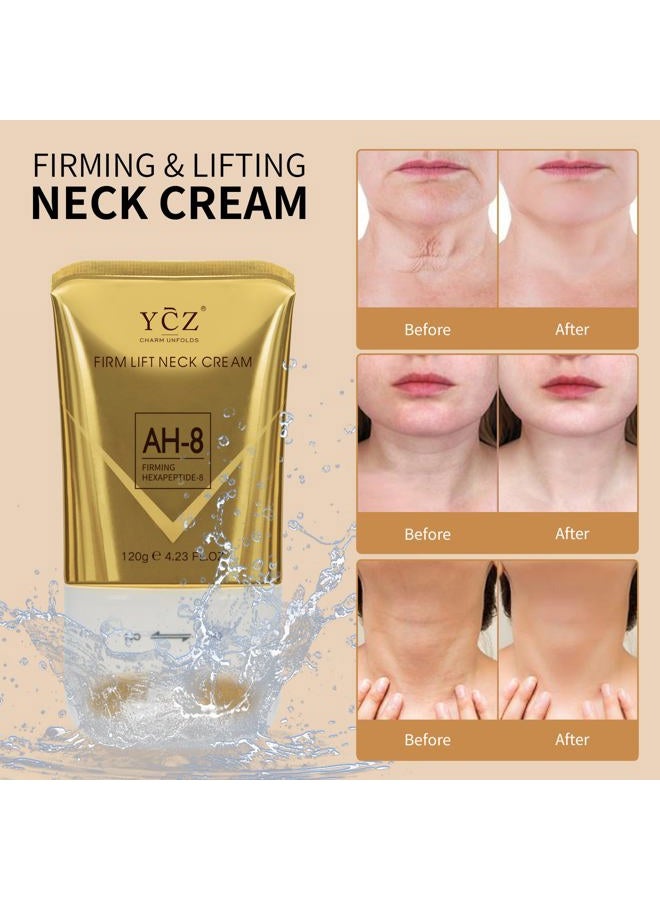 Ycz AH-8 Neck Firming Cream with Roller for Crepey Skin Body Care Comfort, Moisturizing, Anti-Aging Neck Cream with Peptide, Collagen, Smooths Wrinkles & Fine Lines Skin Care Skin Repair - Image 2