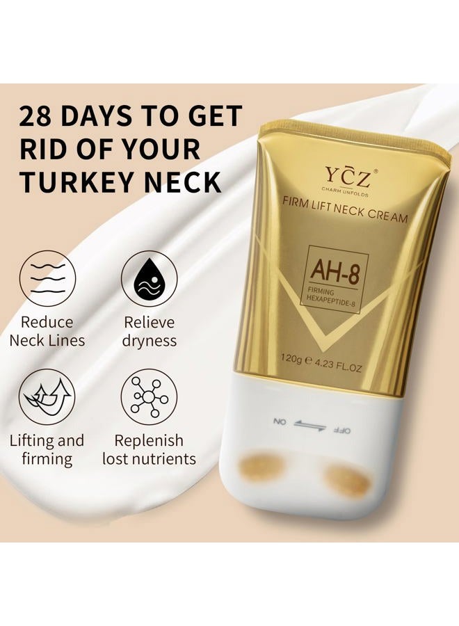 Ycz AH-8 Neck Firming Cream with Roller for Crepey Skin Body Care Comfort, Moisturizing, Anti-Aging Neck Cream with Peptide, Collagen, Smooths Wrinkles & Fine Lines Skin Care Skin Repair - Image 3