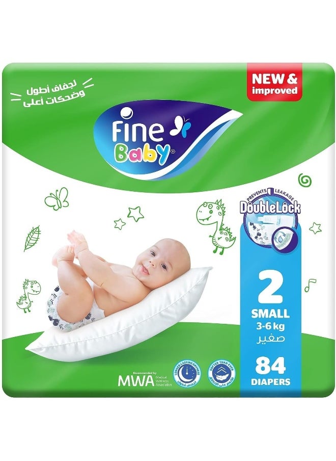 Fine Baby Diapers Small Size 2 (3-6 kg) 84 Diapers  - Image 1