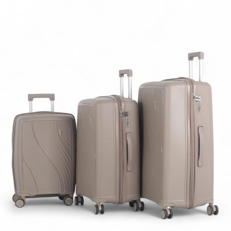Aviator Luxury Complete Luggage Set - 3 Pieces in Shatterproof Polypropylene (Large Sizes and Superior Features) - Image 1