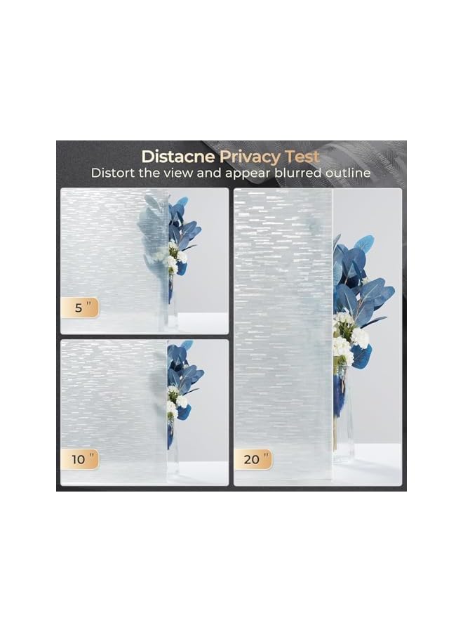 The Bros Window Privacy Film, Frosted Glass Static Cling, Non-Adhesive Frost Vinyl Glass Door Coverings Static Cling UV Blocking, Decorative Decals Frosting Cling for Home Office, 17.5" x 78.5" - Image 5