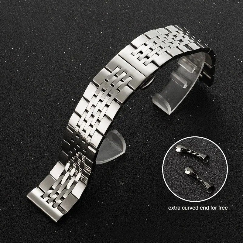 Bluejw 12mm to 24mm Seven Beads Solid Stainless Steel Watch Band – Classic Metal Strap Replacement for Apple Watch with 7 Links - Image 2