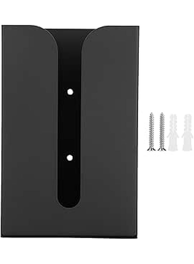 Wall Mount Aluminum Tissue Box Holder Black Rust Proof For Kitchen Bathroom 18x12x9cm - Image 1