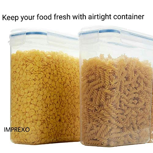 IMPREXO Airtight Containers Storage for Fridge Kitchen Jars and Containers Stackable/Dal/Flour/Snacks/Atta Plastic Boxes for Storage Containers, 1550 ml (Pack of 4) - Image 2